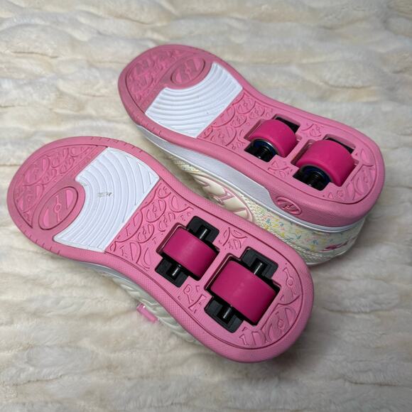 Heelys Pink White Girls Double‎ Wheels Shoes Size Youth 4 - Picture 8 of 11
